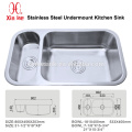 20/80 Double Bowl Kitchen Sinks with deep bowl, 18/8 304 Stainless Steel Undermount Kitchen sinks for sale